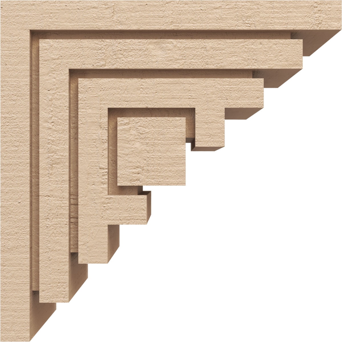 6"W x 12"D x 12"H Classic Landon Rough Cedar Woodgrain TimberThane Corbel, Primed Tan