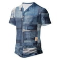 thumbnail image 2 of IROINNID Men'S T-Shirts Big and Tall T Shirts for Men,Lightweight Thin Basic V-Neck Botton Summer Tie-dye Printed Comfortable Casual Tops, 2 of 4