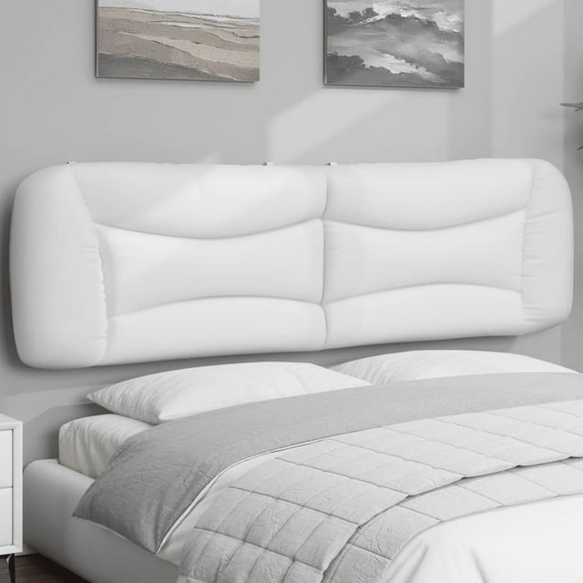 vidaXL Coussin de Tête de Lit Blanc 193 cm Similicuir