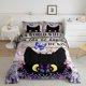 thumbnail image 1 of Juego de Cama Gato Negro Juego de Cama Gato Mariposa para Niños Niños Niñas Botánico, 1 of 7