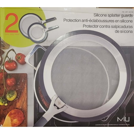 MIU Silicone Stainless Steel Dual-Material Edge Fine Mesh Core Splatter Guards with 2-Piece Set
