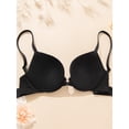 thumbnail image 5 of Deyllo Women's Push Up T-Shirt Bras Full Cup Padded Plunge Underwire Support Lift Up Add One Cup Seamless Bra,Black 34A, 5 of 13