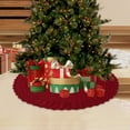 thumbnail image 5 of Fmbmuo Red Christmas Tree Skirt 36 Inch Knitted Christmas Decorations, Modern Fray-Resistant Cloth Vintage Tree Skirt for Merry Christmas Party, 5 of 5