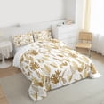 thumbnail image 3 of Homewish Tropical Leaves Full Size Comforter Sets 3-Piece for Boys Girls,Brown White Bedding Comforter Set,Botanical Theme Lightweight Bedding Sets,Lightweight Room Decor,Reversible, 3 of 8