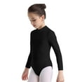 thumbnail image 3 of Venjoe Girls Ballet Gymnastics Leotard Bodysuit Kids Skating Dancewear Practice Stage Dance Costume Black 9-10, 3 of 6