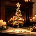 thumbnail image 5 of Twfbrm Spiral Christmas Tree Ornament Display, Metal Sturdy Xmas Tree Stand with Red Green Bells and Glitter Star, Winter Holiday Tabletop Holder Christmas Decoration for Gift, Home Decor, 5 of 9