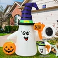 thumbnail image 5 of GOOSH Halloween Inflatable 5 FT Blow Up Ghost Inflatable with Pumpkin, Halloween Inflatables Ghost Cute Outdoor Ghost Decorations, Halloween Blow Up Decorations Clearance for Holiday/Garden/Lawn, 5 of 7