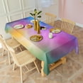 thumbnail image 3 of Rainbow Tie Dye Cloud Pattern Rectangle Tablecloth 60"x102",Waterproof Polyester Rectangle Table Cloth, Wipeable Spillproof Polyester Tablecloth for Dining, Camping, Indoor and Outdoor, 3 of 6