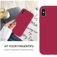 thumbnail image 3 of iPhone Xs Case, iPhone X Case, Liquid Silicone Soft Gel Rubber Slim Cover with Microfiber Cloth Lining Cushion Shockproof Full Protective Case for iPhone Xs (2018) / iPhone X (2017) 5.8 inch, Rose Red, 3 of 8
