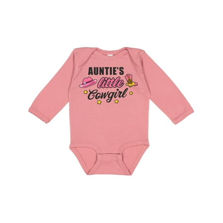 

Inktastic Aunties Little Cowgirl with Cowgirl Hat and Boots Gift Baby Girl Long Sleeve Bodysuit