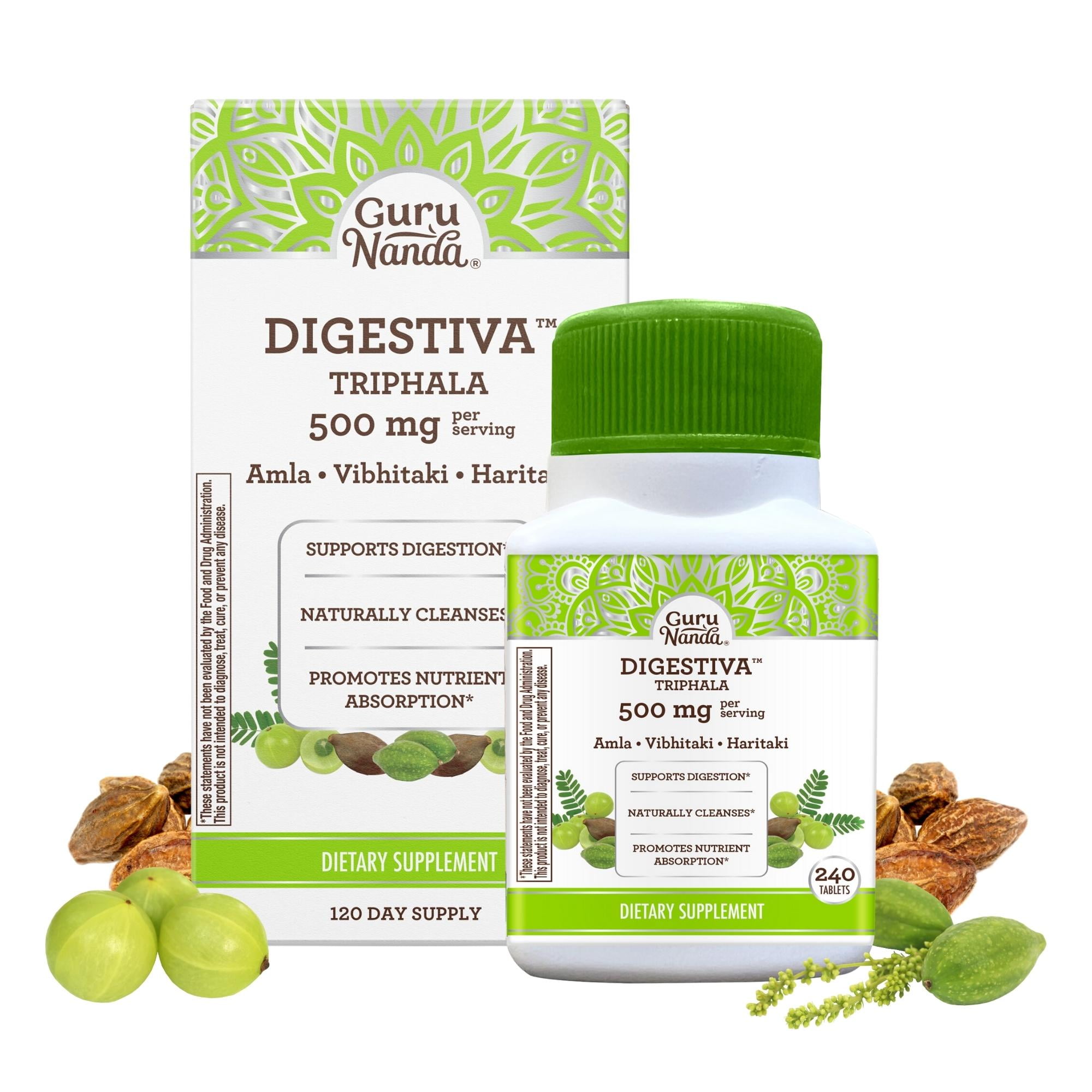 GuruNanda Digestiva Triphala Dietary Supplement for Digestion Cleansing
