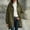 Army Green, variant on WIZUTIZ Women's Solid Color Zip Up Hoodie Drawstring Hood Mid-Length Sweatshirt Jacket Casual Loose Fit Outerwear with Pockets Fall Winter