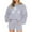 Gray, variant on 2 Piece Sweatsuits for Women Long Sleeve Print Crewneck Sweatshirt Shorts with Pocket Fall Cozy Casual Loose Outfits, Gray, L