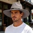 thumbnail image 4 of Timeless Fedora Hat For And – Wide Brim Jazz Style With Ethnic Design Flat Unisex Fashion Headwear, Grey, 4 of 5