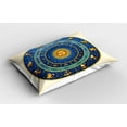 thumbnail image 2 of Ambesonne Astrology Pillow Sham 2 Pack, Astrological Signs, 26"x20", Blue Yellow and Cream, 2 of 3