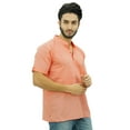 thumbnail image 4 of Atasi Casual Half Sleeves Men's Cotton Mandarin Collar Shirt Tunic-XXX-Large, 4 of 9