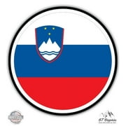 Slovenia Flag - 3" Vinyl Sticker - For Car Laptop I-Pad Phone Helmet Hard Hat - Waterproof Decal