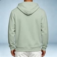 thumbnail image 4 of cfhntfmh Mens Zip up Sweatshirt Casual Drawstring Long Sleeve Hooded Jackets with Pockets Fall Trendy Clothing (Mint Green,X-Large), 4 of 7