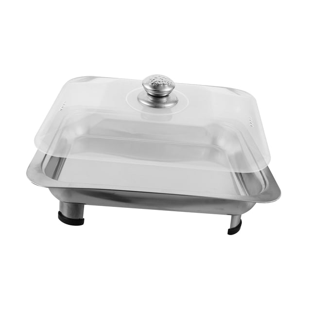 Bandeja para hornear profunda Strade Fareast Limited rectangular con cubierta de Acero inoxidable