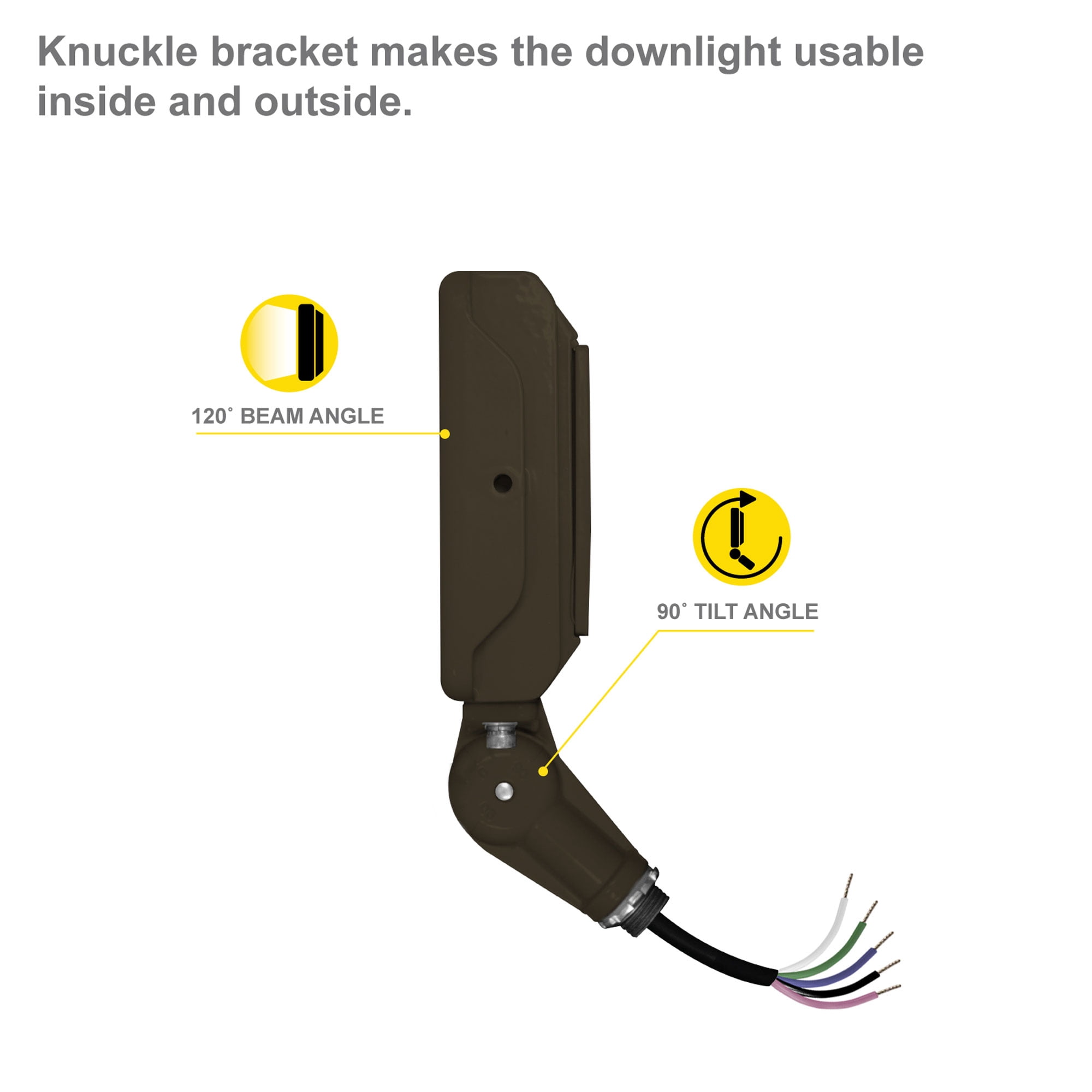 NUWATT 30W LED Flood Light, 3CCT 3000K/4000K/5000K Selectable, IP65 Waterproof Lighting, Adjustable Knuckle Mount, 4200LM, 0-10V Dimmable, 120-277V, Outdoor Security Floodlight for Yard, Bronze, UL