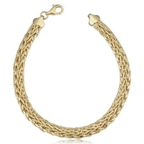 KoolJewelry 14k Yellow Gold Diamond-cut Weave Bracelet (5.8 mm, 7.5 inch)