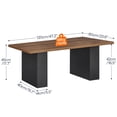thumbnail image 6 of HOOBRO Minimalist Coffee Table with Fluted Legs, Black and Walnut, 6 of 9