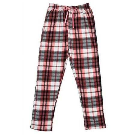 North 15 Women's Super Cozy Plaid Minky Fleece Pajama Bottom Lounge Pants-L1527-Design9-L