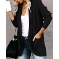 thumbnail image 3 of Women's Long Sleeve Open Front Cardigan Sweaters Lightweight Soft Knit Drape Outerwear with Pockets, 3 of 4