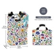 thumbnail image 2 of Yayeee Freestanding Laundry Hamper with Handle Collapsible Large Storage Basket for Clothes, Green Wildflower Pattern, 2 of 7