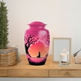 thumbnail image 6 of MUKTIVE Cherry Blossom Cremation Urn for Adult Human Ashes Husband & Wife, Burial Large Urns for Mom & Dad, Memorial Meditation Urn for Ashes, Blue Urns for Adult Female Funeral, 10 Inch, 6 of 7
