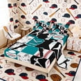 thumbnail image 2 of Erosebridal Teal Black Baseball Full Size Sheets, Sport Bed Sheets for Boys and Girls, 4-Piece, 1 Flat Sheet, 1 Fitted Sheet and 2 Pillowcases, 2 of 6