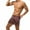 Coffee, variant on zeranth Men Casual Boxer Underwear with Leg Slits Solid Color Elastic Waistband Shorts Loose Fit Thin Smooth Satin Home Panties