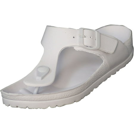 

NORTY Womens Adjustable Adult Female Flip Flops White - Runs 2 Sizes Small