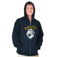 thumbnail image 4 of Popeye Sailor Salty Attitude Funny Zip Up Hoodie Men's Women's Brisco Brands S, 4 of 5