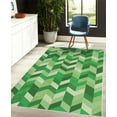 thumbnail image 4 of Geometrical Decorative Rug, Modern Herringbone Pattern with Zigzag Twisty Stripes Image Illustration, Quality Carpet for Bedroom Dorm and Living Room, 6 Sizes, Fern Green, by Ambesonne, 4 of 4