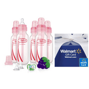 Dr. Brown's Standard Neck Baby Bottle Gift Set, Pink, 8 Oz, 5 Ct get a FREE $5 Walmart Gift Card