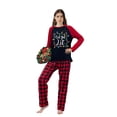 thumbnail image 4 of LuLiaMenton Christmas Pajamas, Let's Get Lit Print, Red Plaid Matching PJs, Plus Sizes, 9-10Y-Kid, 4 of 6