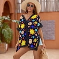 thumbnail image 3 of Colorful Cool Planet Women's Swimsuit Coverup Summer Beach Cover Up Bathing Suit Dress, 3 of 6