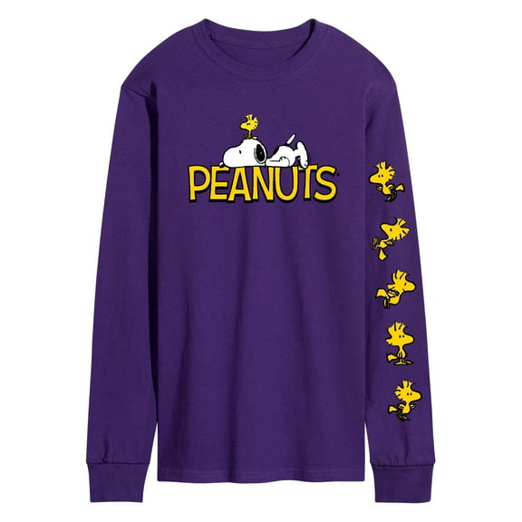 Peanuts - Logo Snoopy And Woodstock - Men's Long Sleeve Graphic T-Shirt