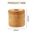 thumbnail image 2 of Rattan Tissue Box Toilet Paper Cover Wicker Decorative Holders with Lid for Storage Single Roll and Tissues in Bathroom, 2 of 11