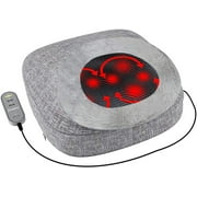 Coby Shiatsu Massager with Heat Deep Tissue Kneading Therapeutic Cushion Massage Pad & Foot Cover for Upper, Lower Back & Feet 3D Rolling Balls & Infrared Heat for Targeted Full Body Pain Relief
