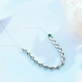 thumbnail image 3 of Midir&Etain Women's Jade Necklace 925 Sterling Silver Green Zircon Leaf Necklace Pendant Minimalist Clavicle Plant Jewelry, Bohemian Style Women's Gift, 3 of 7