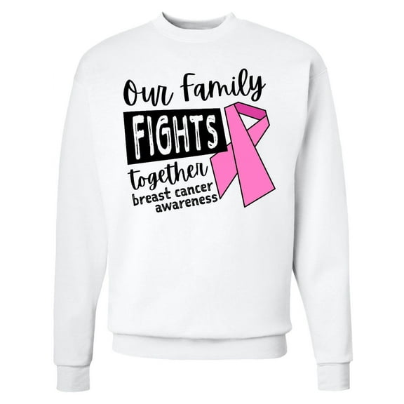 Inktastic Our Family Fights Together Breast Cancer Awareness Adult Sweatshirt