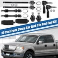 thumbnail image 2 of Kit de 10 piezas de barra estabilizadora delantera, extremos de varilla de dirección interior y exterior, kit de rótula inferior para Ford F-150 2005-2008 2WD SOLO Negro, 2 of 7