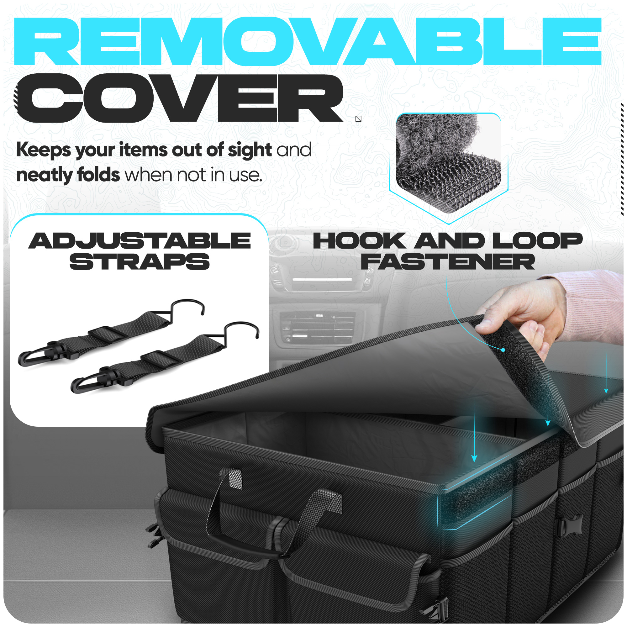 FORTEM Car Trunk Organizer, Collapsible 65L Storage photo 6