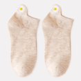 thumbnail image 2 of Yuanlong Women's Boat Socks Daisy Printed Ear Design Low-Cut Solid Color Summer Socks Basic Versatile Holiday Casual Hosiery, 2 of 4