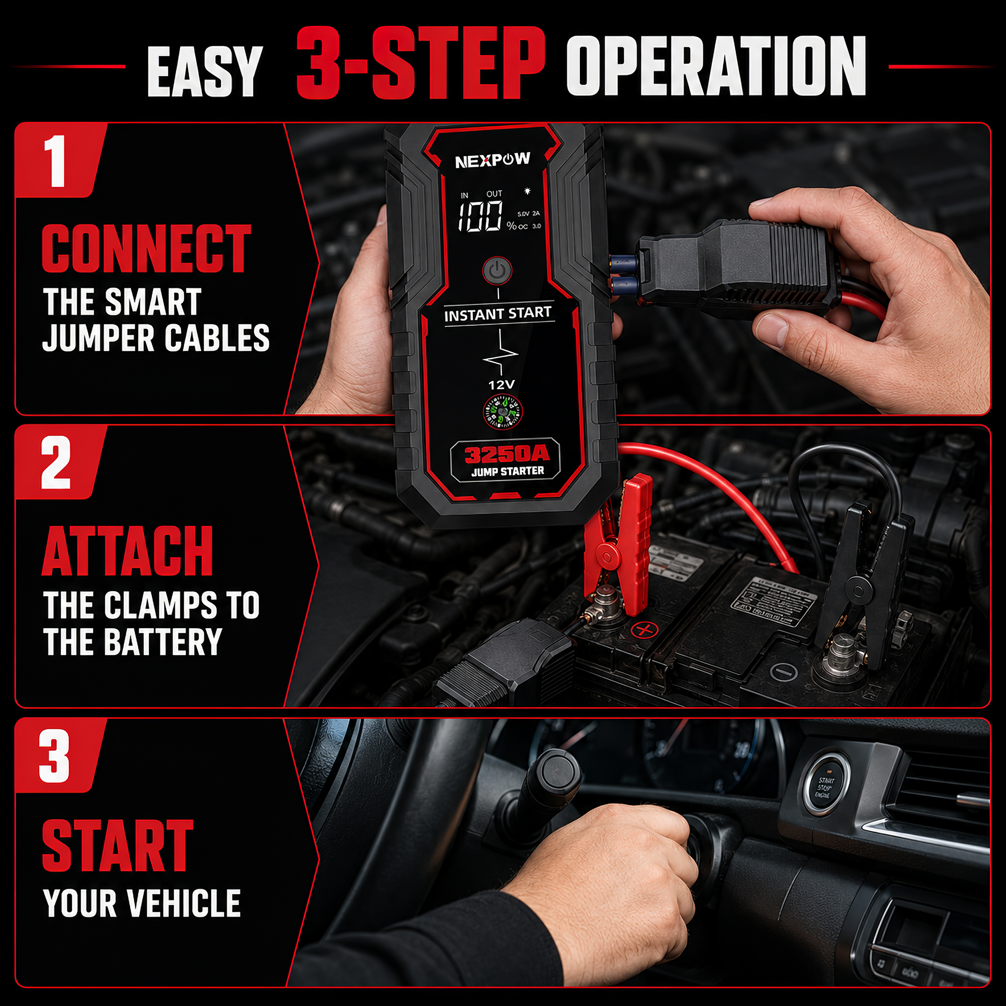 Nexpow 3250A Portable Jump Starter Power Bank photo 8