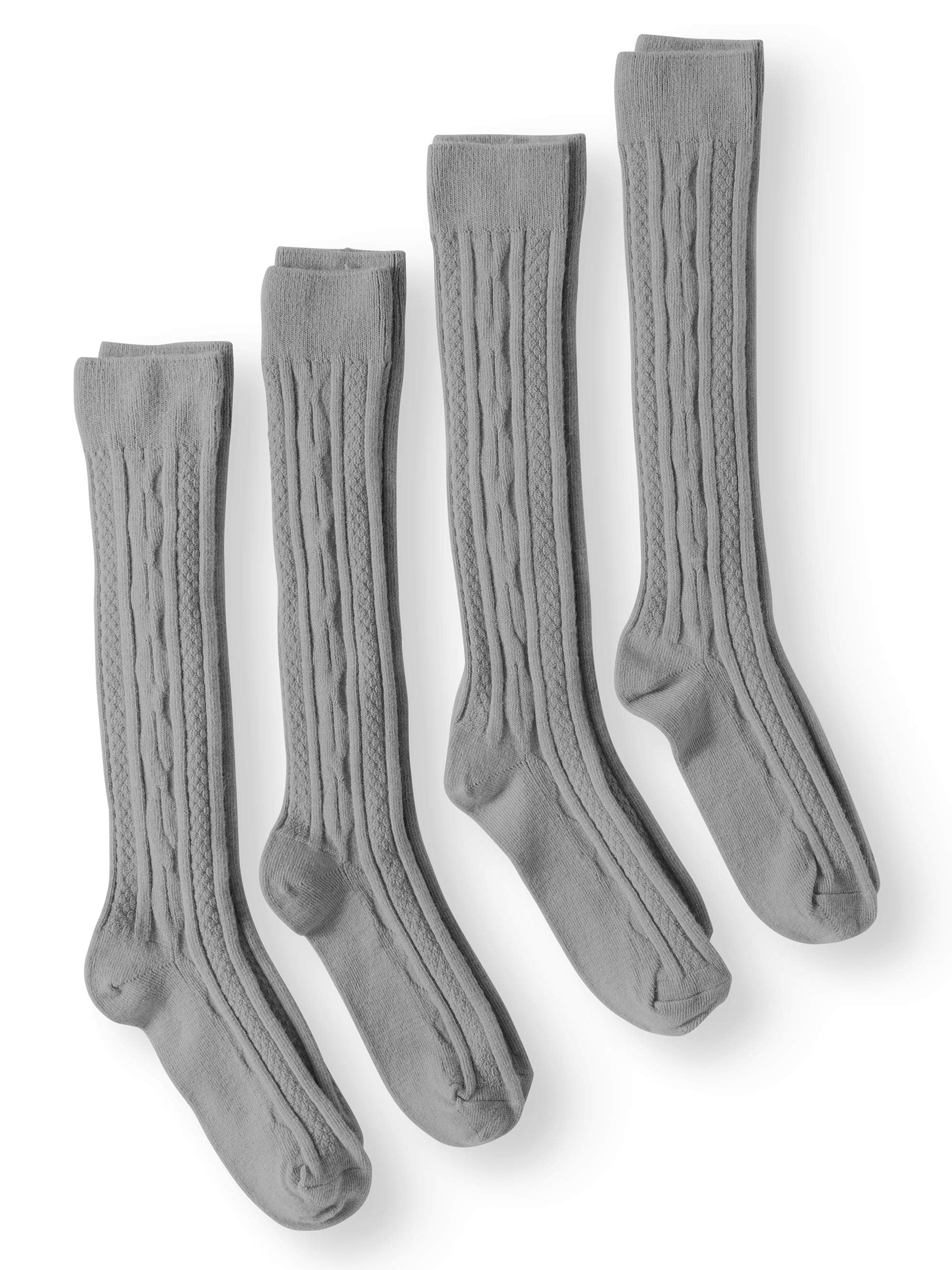 Jefferies Socks Girls Classic Cable Knee High Pack of 3