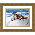 thumbnail image 1 of Kovacs, Anna Brigite 18x15 Gold Ornate Wood Framed with Double Matting Museum Art Print Titled - Red Fox in Snow, 1 of 4