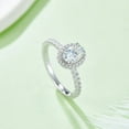 thumbnail image 3 of 1Carat Pear Cut Diamond Pave Halo Moissanite Engagement Ring In 18K White Gold Plating Over Silver, 3 of 4